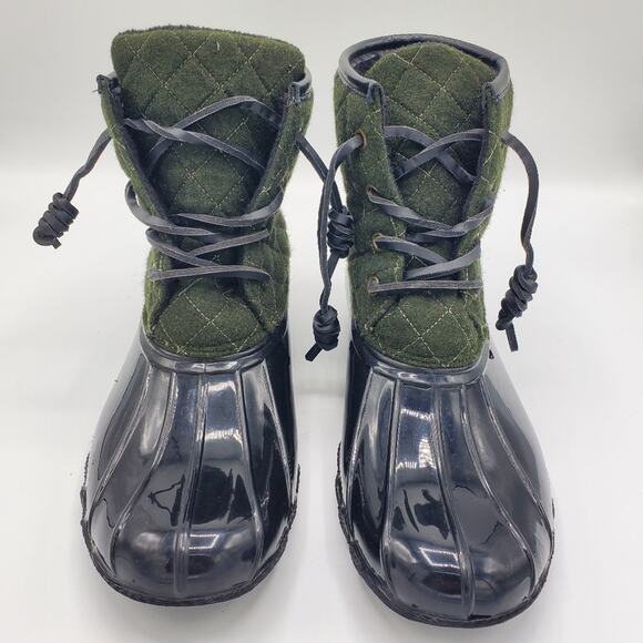 Seven7 Wool Goose Quilted Water Resistant Duck Bootie Boot Shoe Green Women's 8 - Picture 3 of 8